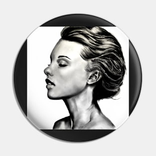 beautiful girl with short hair in black and white Pin