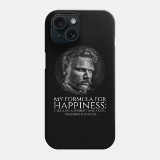 Friedrich Nietzsche - My formula for happiness: a Yes, a No, a straight line, a goal Phone Case