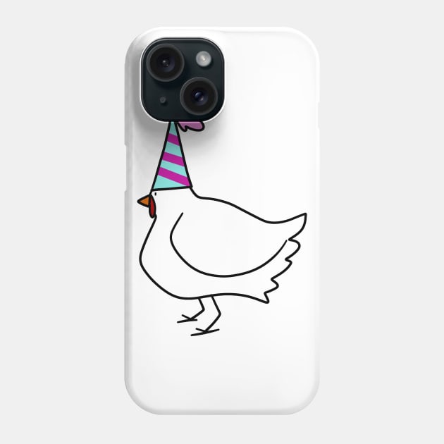 Party Hat Chicken Phone Case by saradaboru