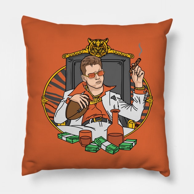 Joe Burrow Scarface Pillow by Carl Cordes