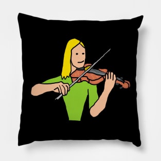 Violinist Playing Violin Pillow