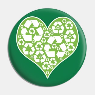 Green Heart Recycle Pin