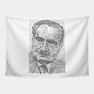 MARTIN HEIDEGGER ink portrait .1 Tapestry