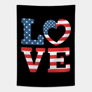 United States of America Flag Love Tapestry