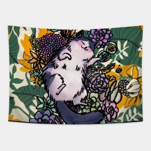 Cat on flowers Tapestry