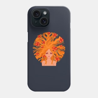 girl ginger flower red Phone Case