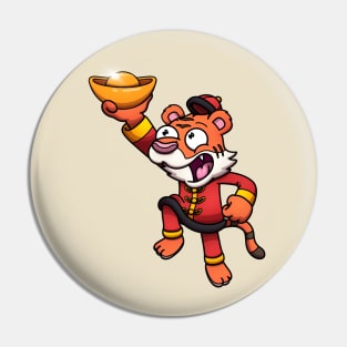 2022 Chinese New Year Tiger With Gold Piece Pin