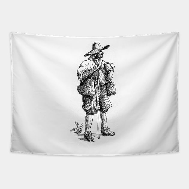 Man in Old Holland Style Tapestry by Olekter