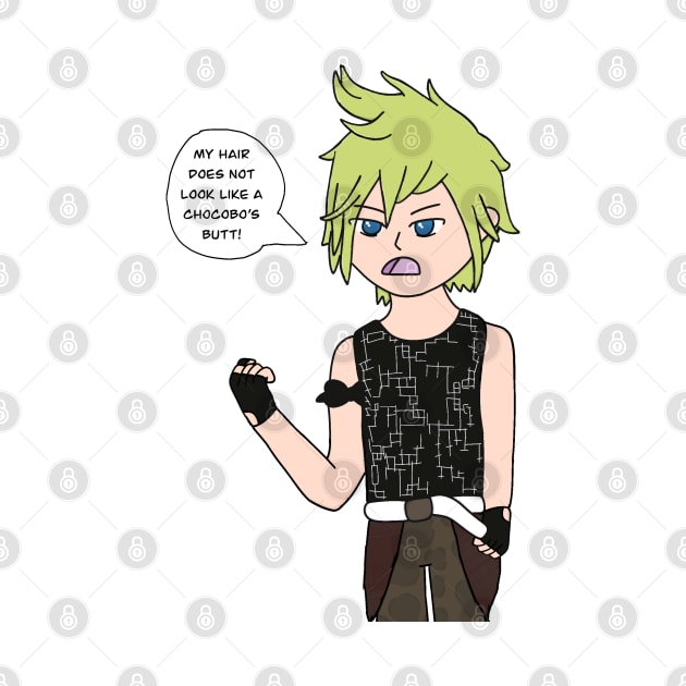 Prompto’s hair by Lokidrawsart