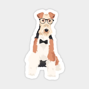 Hipster Cool Fox Terrier Wire Dog T-Shirt for Dog Lovers Magnet