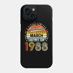 Awesome Since March 1988 Vintage 35th Birthday Phone Case
