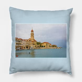 Sutivan, Waterfront in Brac, Croatia Pillow