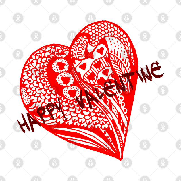 Happy Valentine Heart 11 Aussie Tangle by Heatherian