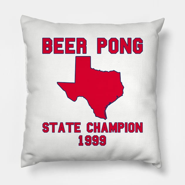 Vintage Texas Beer Pong State Champion Pillow by fearcity