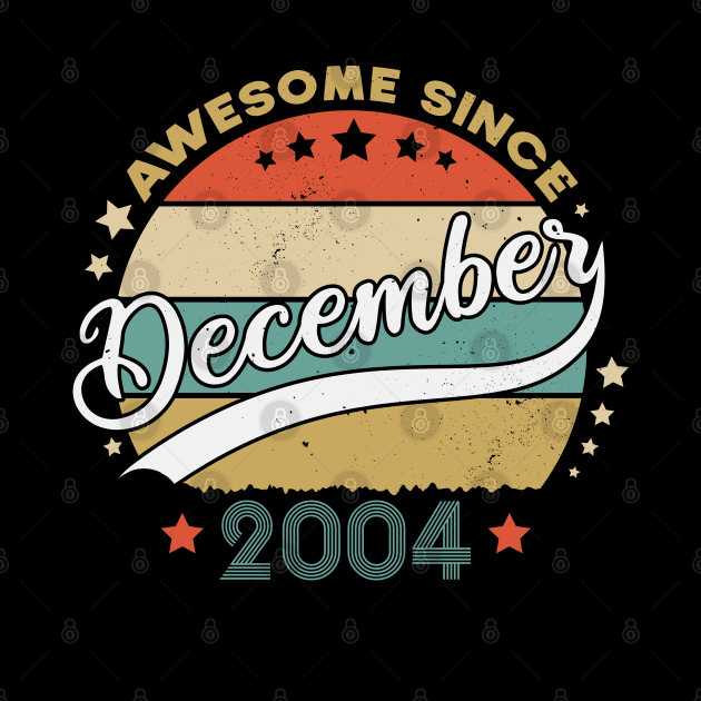 Awesome Since December 2004 Birthday Retro Sunset Vintage Funny Gift For Birthday by SbeenShirts