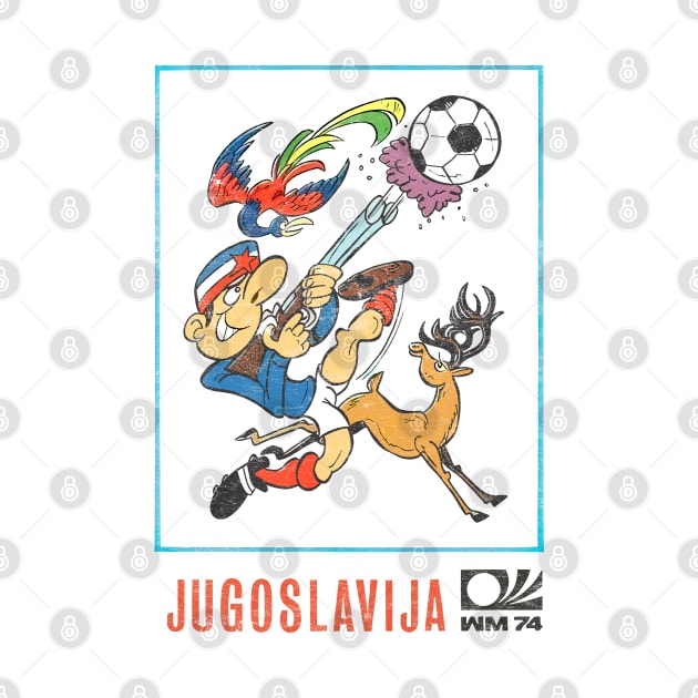 Jugoslavija 74 / Vintage Faded-Style Football Design by DankFutura