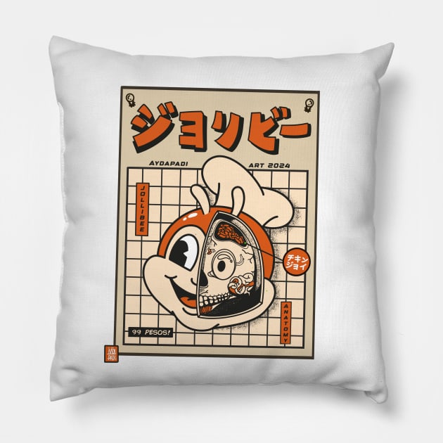 FILIPINO JOLLIBEE ANATOMY MANGA ANIME 2 Pillow by Aydapadi Studio