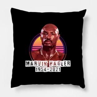 marvin hagler retrowave Pillow