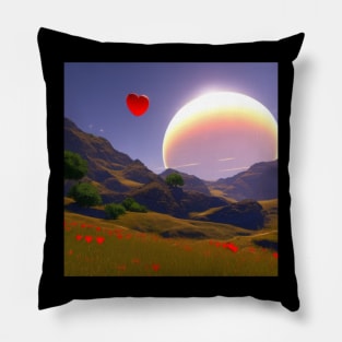 Valentine Wall Art - I sent my heart travelling - Unique Valentine Fantasy Planet Landsape - Photo print, canvas, artboard print, Canvas Print and T shirt Pillow