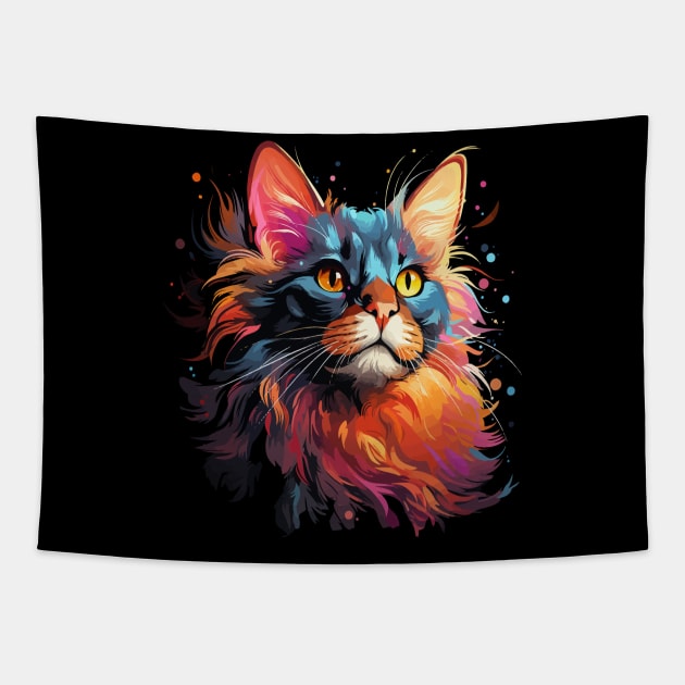 Somali Cat Rainbow Tapestry by JH Mart