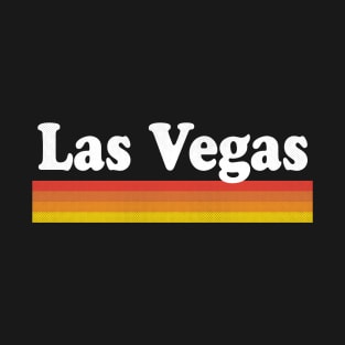 Las Vegas, Nevada - NV Retro Sunset and Text T-Shirt