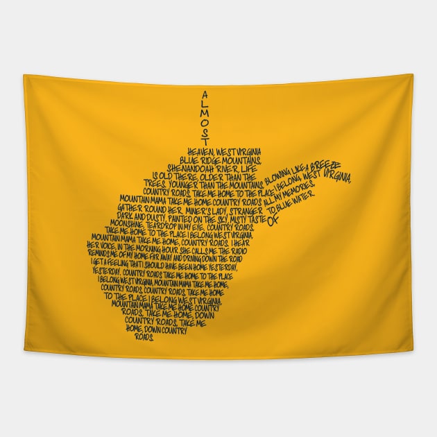 Almost Heaven West Virginia Navy Tapestry by EJTees