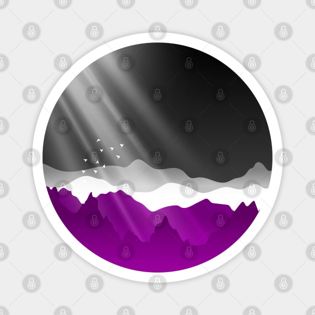 Asexual Sunrise Mountains Landscape Magnet by Pridish