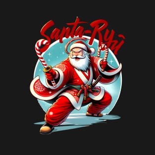 Festive Warrior Santa Illustration T-Shirt