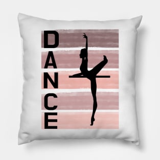 dance design in dusty rose shades Pillow