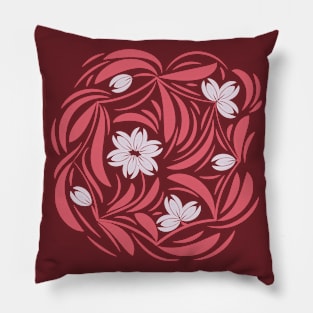 Abstract folk floral art. Flowers print, poster. Pillow