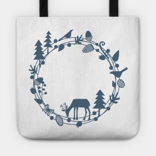 Winter Woodland Papercut Circle Tote