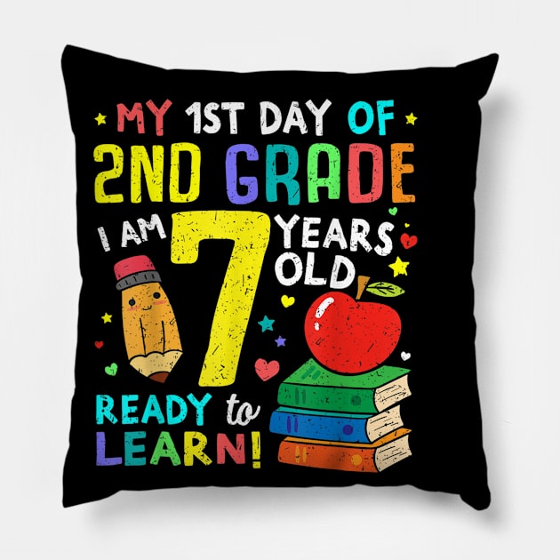 2nd Grade Back to First Day of School Shirt Boys Girl Gift Pillow by FONSbually