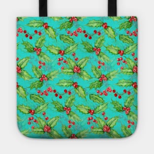 Holly berry watercolor Tote