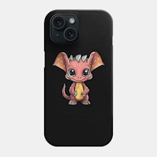 Cute Pink Hoofed Dragon Illustration Phone Case