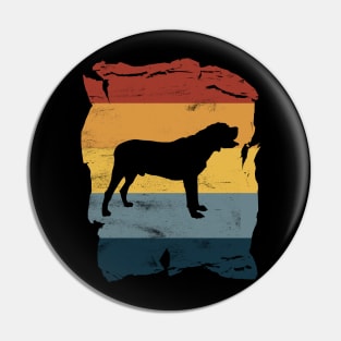 Mastiff Distressed Vintage Retro Silhouette Pin