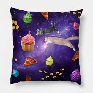 Cats N' Cupcakes in Space Pillow