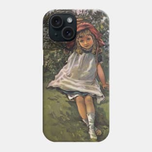 Little Girl At Play-Available As Art Prints-Mugs,Cases,Duvets,T Shirts,Stickers,etc Phone Case