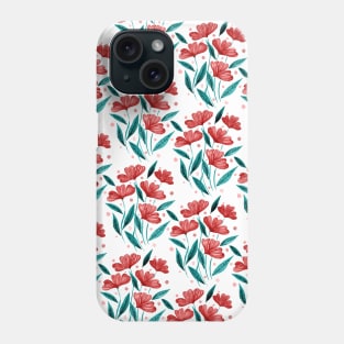 Cute floral bouquet pattern - orange and green Phone Case