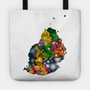 Spirograph Patterned Mauritius Map Tote