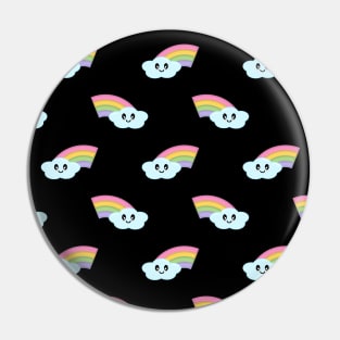 Kawaii Cute Rainbow Pattern in Black Pin