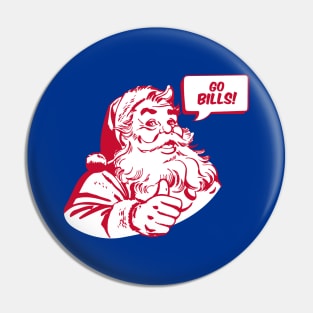 Retro Santa Claus Go Bills Pin