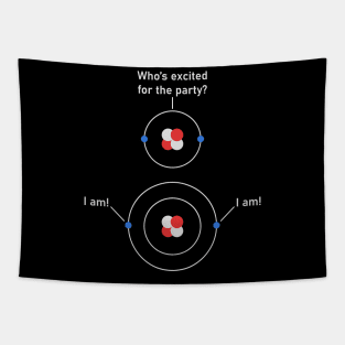 Science Chemistry Nerdy Excited Electrons Atom Tapestry