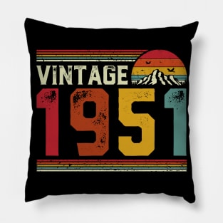 Vintage 1951 Birthday Gift Retro Style Pillow