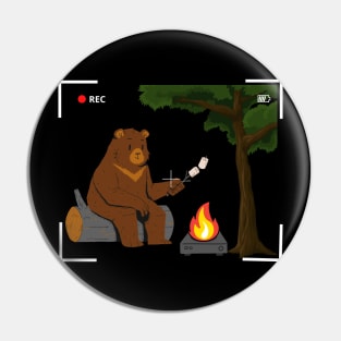 Grizzly Bear Enjoying Snack Pin