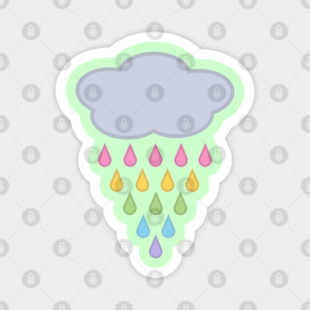 Raining Rainbow Rain Cloud Magnet by Kelly Gigi