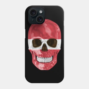 Latvia Flag Skull - Gift for Latvian With Roots From Latvia Phone Case