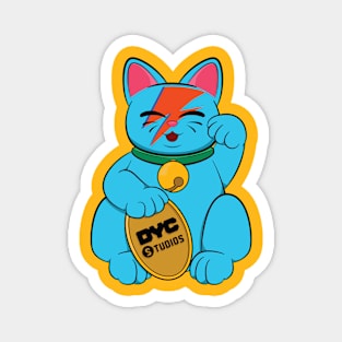 Maneki Neko - Lucky Cat - Blue Magnet