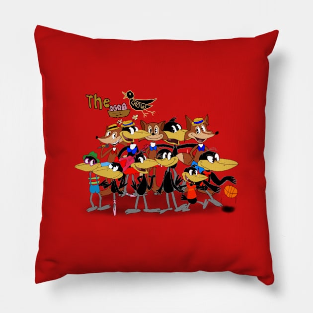 The Crows Are All Here! Pillow by TheCrowsNest