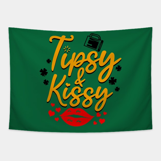 Funny Saint Patrick's Day Shamrock Drinking Kiss Me I'm Irish Meme Tapestry by Originals By Boggs