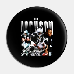 Bo Jackson Bo Knows Signature Vintage Legend Baseball Football Bootleg Rap Graphic Style Pin